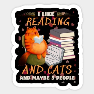 Reading cat Sticker